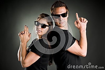 Wild couple with guns