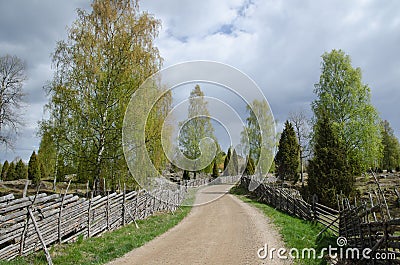 Winding gravel road