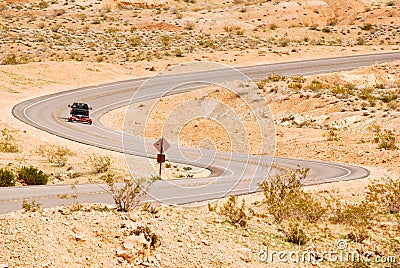 Winding road through the desert