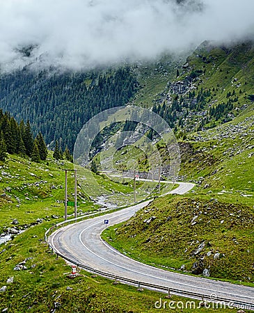 Winding road in mountains