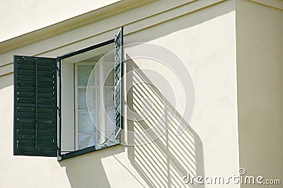 Window with shadow on romantic building of Temple of Diana, Lednice,Valtice, Czech republic