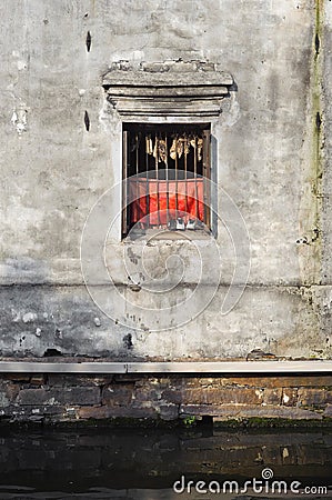 Window of a traditional canal-side house, Suzhou