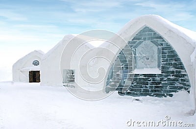 Windows of Ice hotel Quebec.
