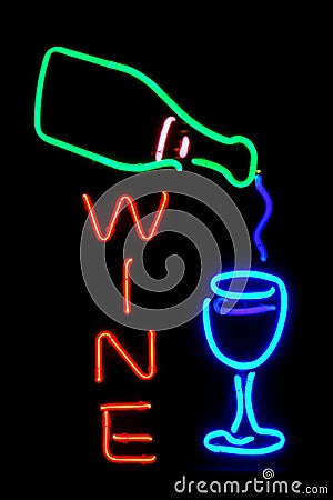 Wine Bottle and Glass Modern Neon Light Store Sign