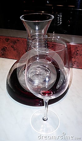 Wine carafe with a glass