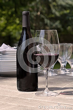 Wine & glass for outdoor dining