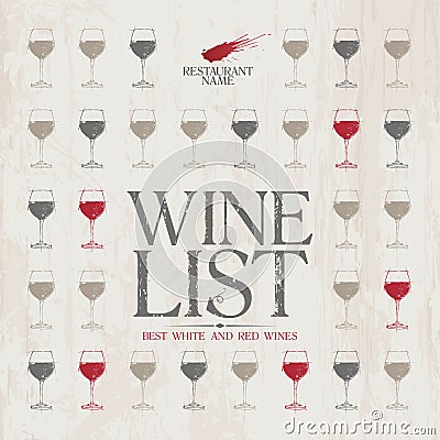 Wine List Menu Card Design template.