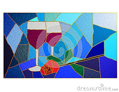 Wine and Rose Stained Glass