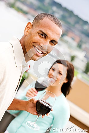 Wine: Smiling Man And Woman With Red Wine