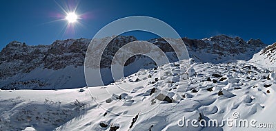 Winter panorama sunshine