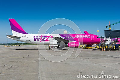 Wizzair plane at Gdansk Airport
