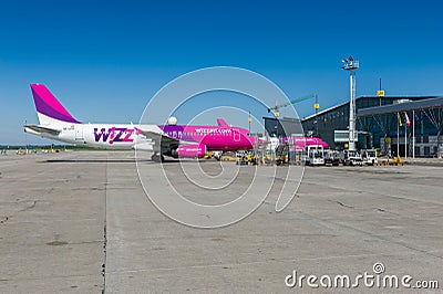 Wizzair planes at Gdansk Airport