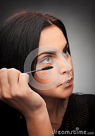 Applying Mascara on Woman Applying Mascara Stock Images   Image  28789204