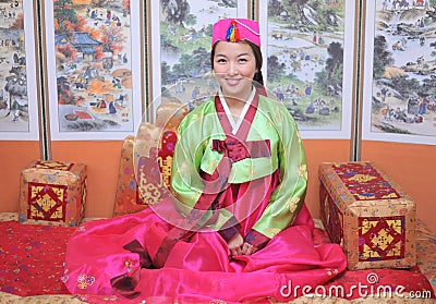 Woman asian girl hanbok dress