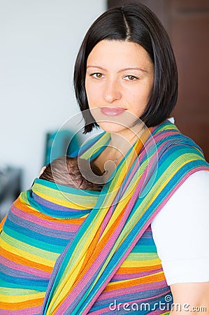 Woman baby carry scarf