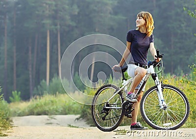 Woman on bike