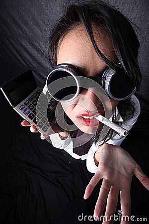 Woman with calculator