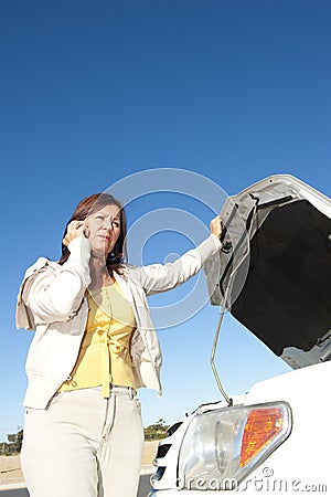Woman car breakdown