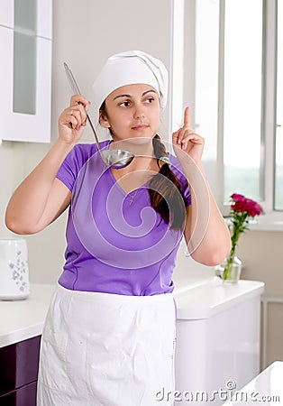 Woman chef having a brainwave