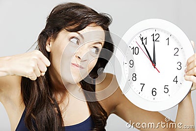 Woman with clock