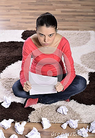 Woman Crying, Reading Letter