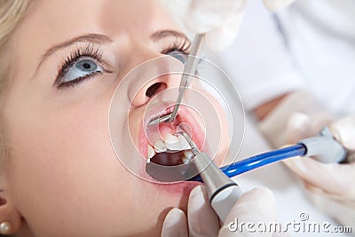 Woman at the dentist visit
