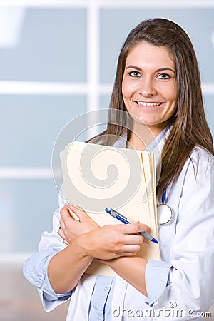 Woman doctor holding a chart