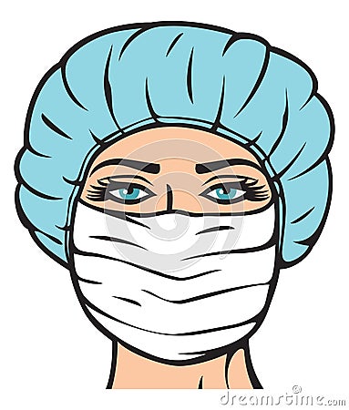 Woman doctor in surgical mask