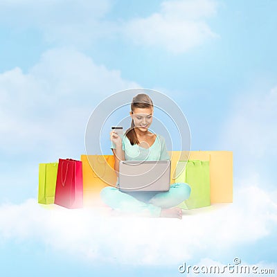 Woman doing internet shopping