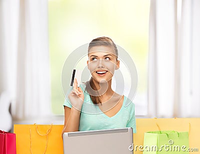 Woman doing internet shopping