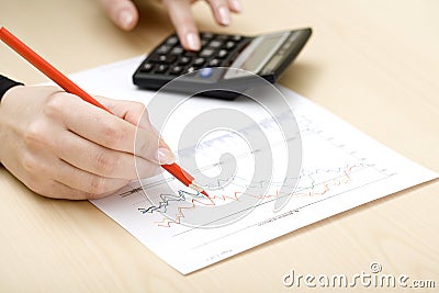 Woman drawing a graph