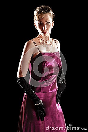 Woman in elegant evening dress