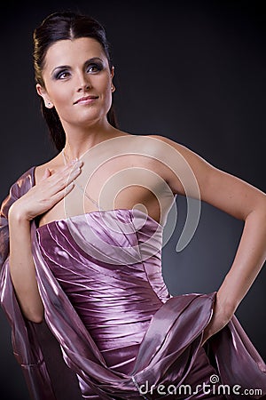Woman in evening dress with stole