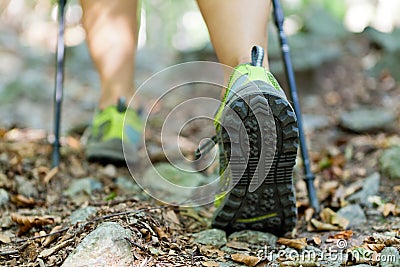 Woman exercising in forest