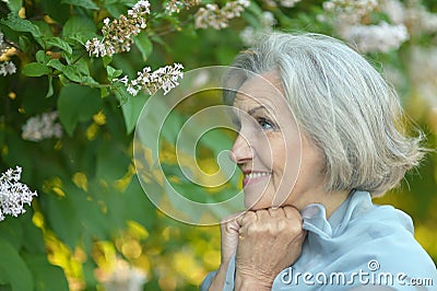 Woman with flowers