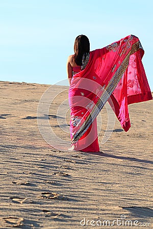 Woman Footprints in Desert