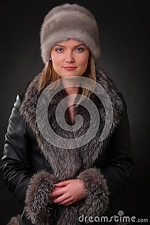 Woman in fur hat