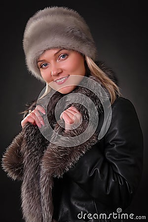 Woman in fur hat