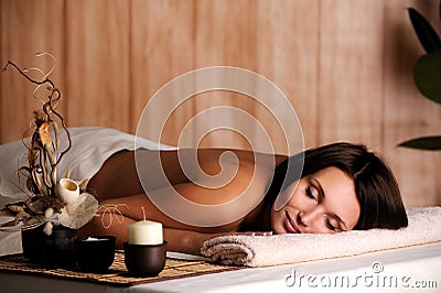 Woman get relax in the spa salon