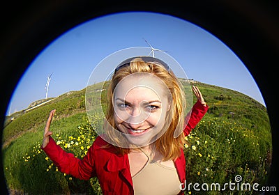 Woman and green energy