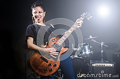 Woman guitar player