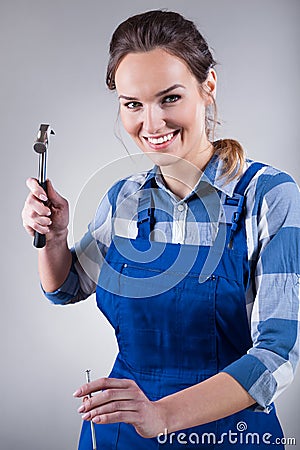 Woman with hammer