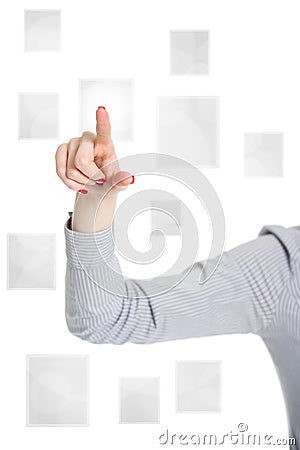  - woman-hand-pushing-button-virtual-touch-screen-isolated-white-background-30037681
