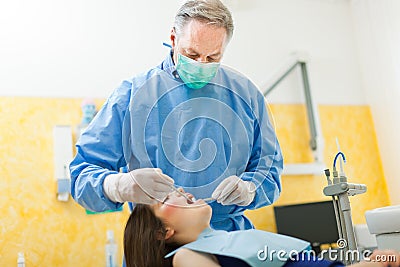 Woman having a dental treatment