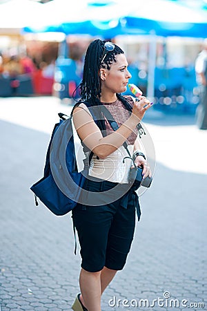 Woman with ice cream