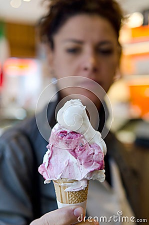 Woman with ice cream