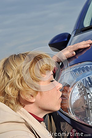 Woman kisses a car, Car Series