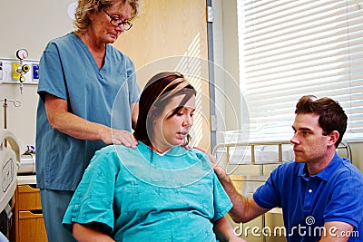 Woman in labor at hospital