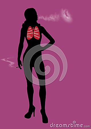 Woman Lady Smoker Bad for Health illustration