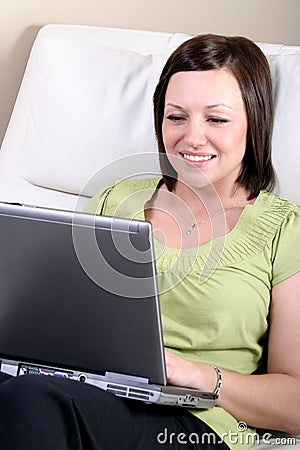 Woman with laptop computer
